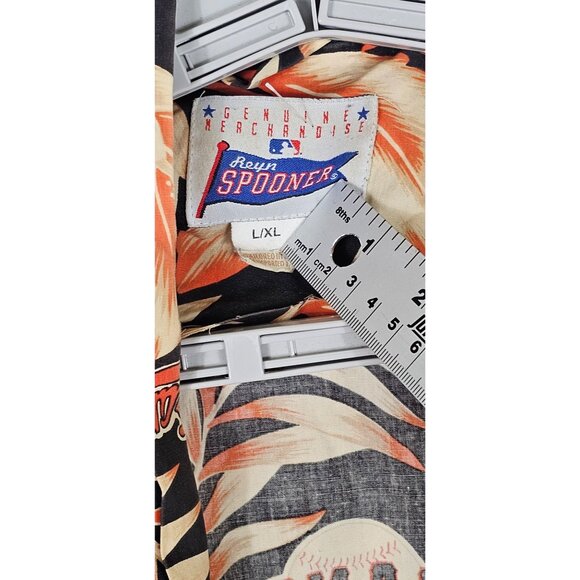 San Francisco Giants Rayon Spooner Aloha Robe L/XL Cotton Hawaiian Floral Black - Picture 5 of 14